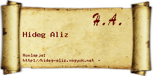 Hideg Aliz névjegykártya